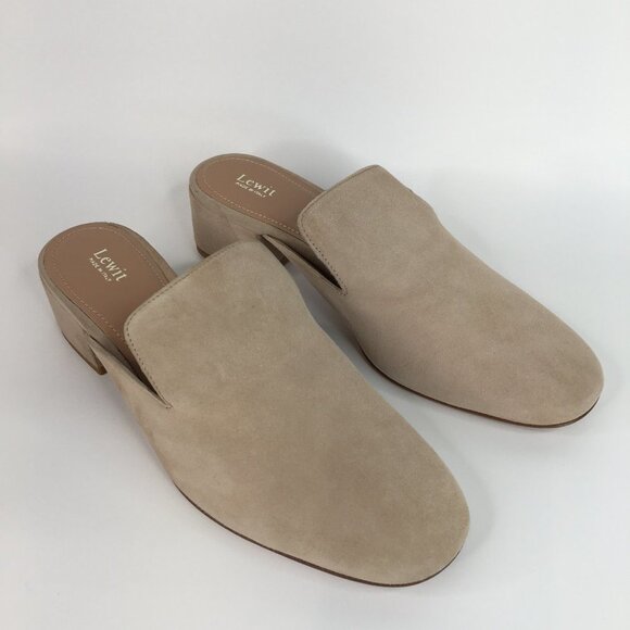 Lewit Bianca Beige Suede Mules Size 37.5. NWOT - Picture 2 of 12
